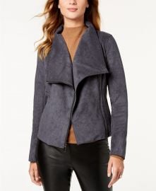 BCBGeneration Ruffle-Hem Faux-Suede Moto Jacket   at Macys